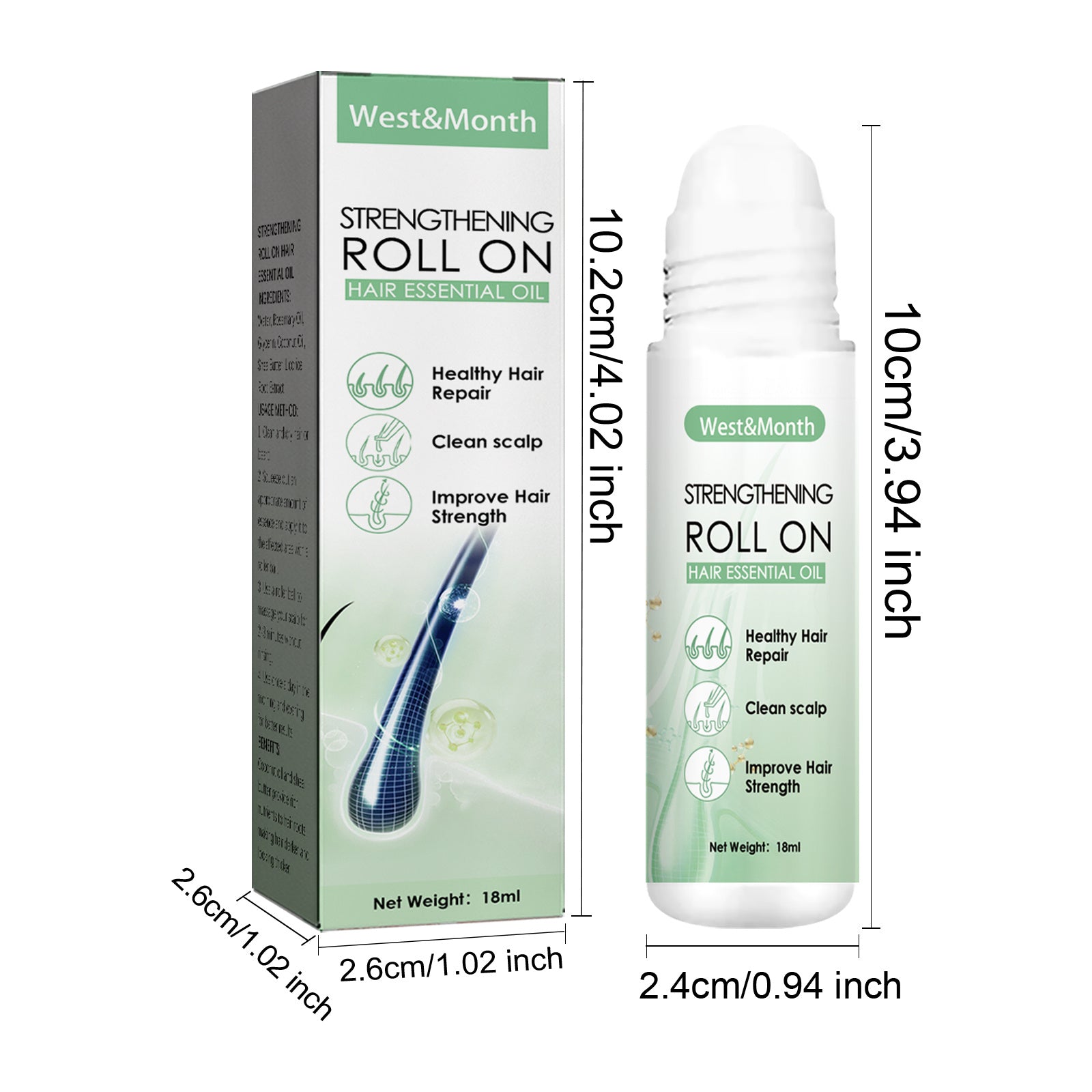 West&Month Hair Roller Balls Scalp Massage Moisturizing Hair Roots Thickening Hair Hair Treatment Roller Balls Essential Oil Health Beauty CJ USa USPS Muqe https://www.cyberehub.com
