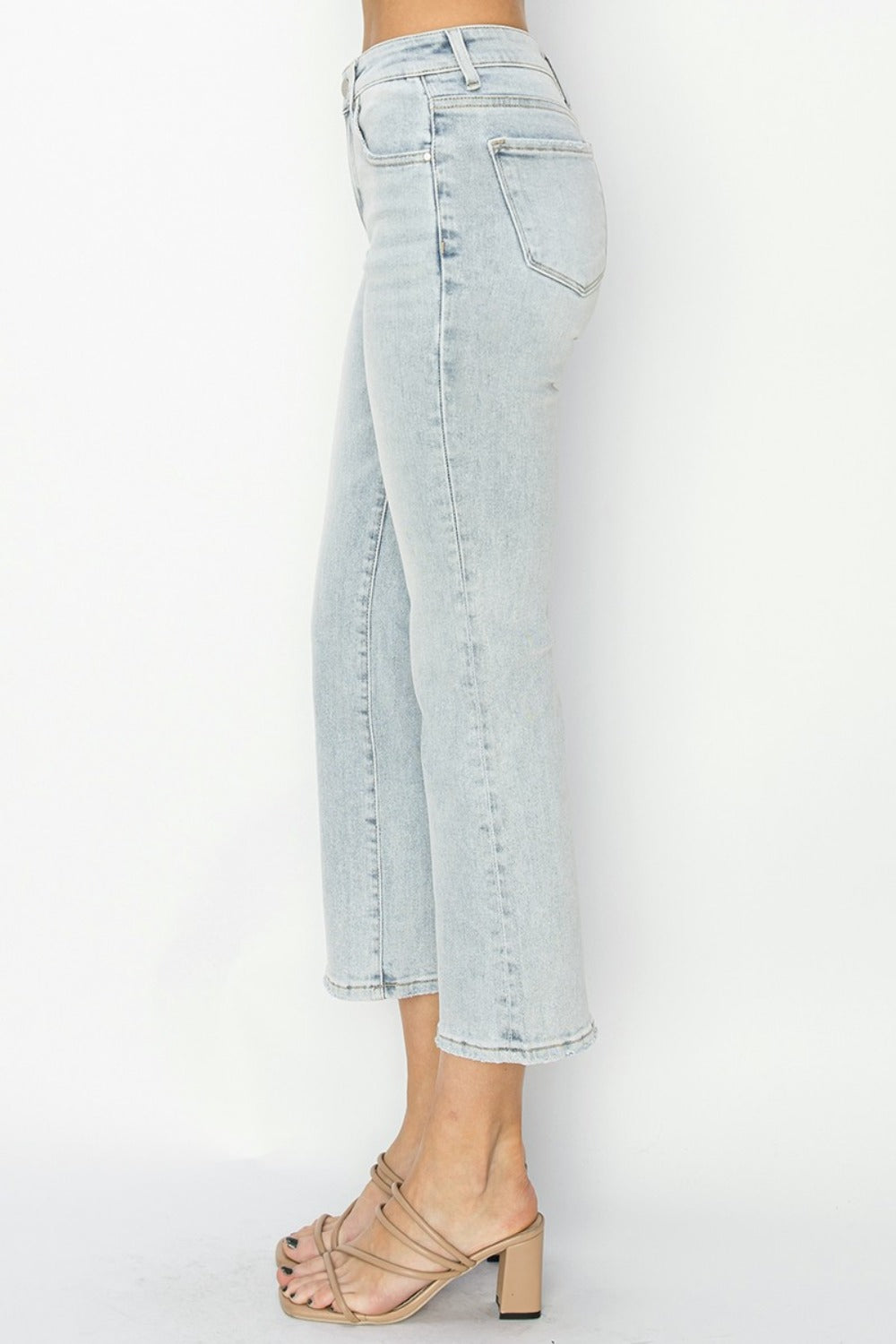 RISEN Full Size Mid Rise Cropped Flare Jeans Bottoms Bottoms Clothing RISEN Ship from USA Women Trendsi https://www.cyberehub.com