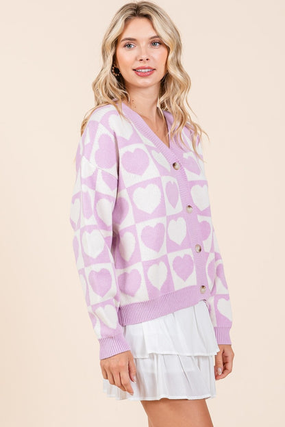 Mittoshop Checkered Heart Button Down Cardigan Tops/Jackets/Sweaters Clothing Tops Mittoshop Ship from USA TikTok Trendsi USPS Walmart Trendsi https://www.cyberehub.com
