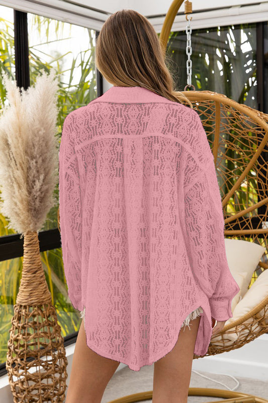 BiBi Oversized Lace Shacket with Front Pockets Tops/Jackets/Sweaters BiBi Clothing Tops Ship from USA TikTok Trendsi USPS Walmart Trendsi https://www.cyberehub.com
