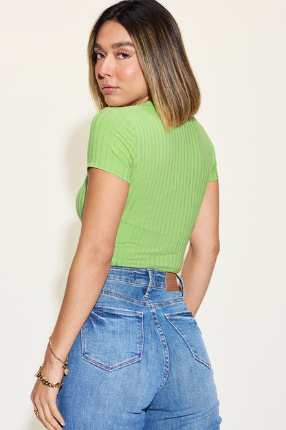 Basic Bae Full Size Ribbed Round Neck Short Sleeve T-Shirt Apparel/Tops Basic Bae Ship from USA TikTok Tops Trendsi USPS Walmart Walmart Apparel Trendsi https://www.cyberehub.com