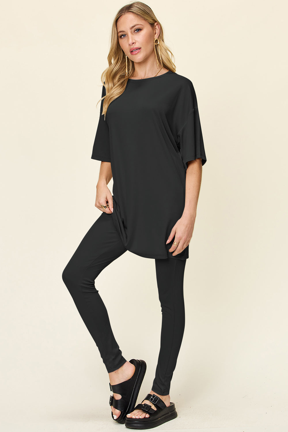 Double Take Full Size Round Neck Dropped Shoulder T-Shirt and Leggings Set Apparel/Tops Double Take Ship from USA TikTok Tops Trendsi USPS Walmart Walmart Apparel Trendsi https://www.cyberehub.com