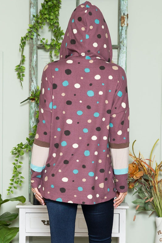 Celeste Full Size Polka Dot Drawstring Hoodie Apparel/Tops Celeste Ship from USA TikTok Tops Trendsi USPS Walmart Walmart Apparel Trendsi https://www.cyberehub.com