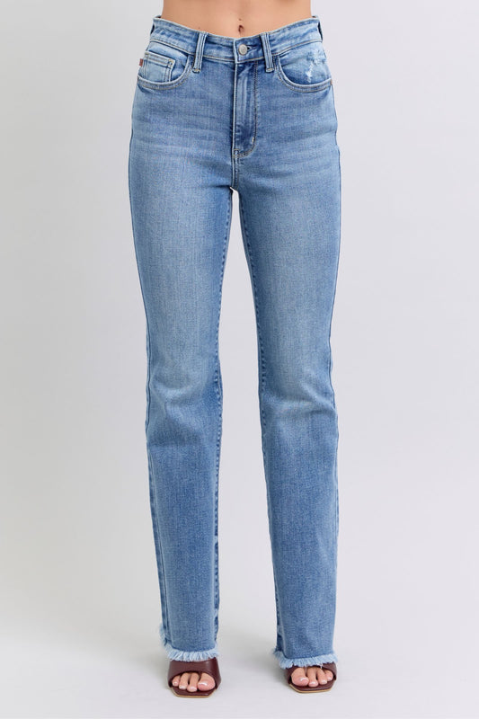 Judy Blue Full Size Raw Hem High Rise Bootcut Jeans Medium Apparel Apparel Judy Blue Ship from USA TikTok Trendsi Trendsi https://www.cyberehub.com