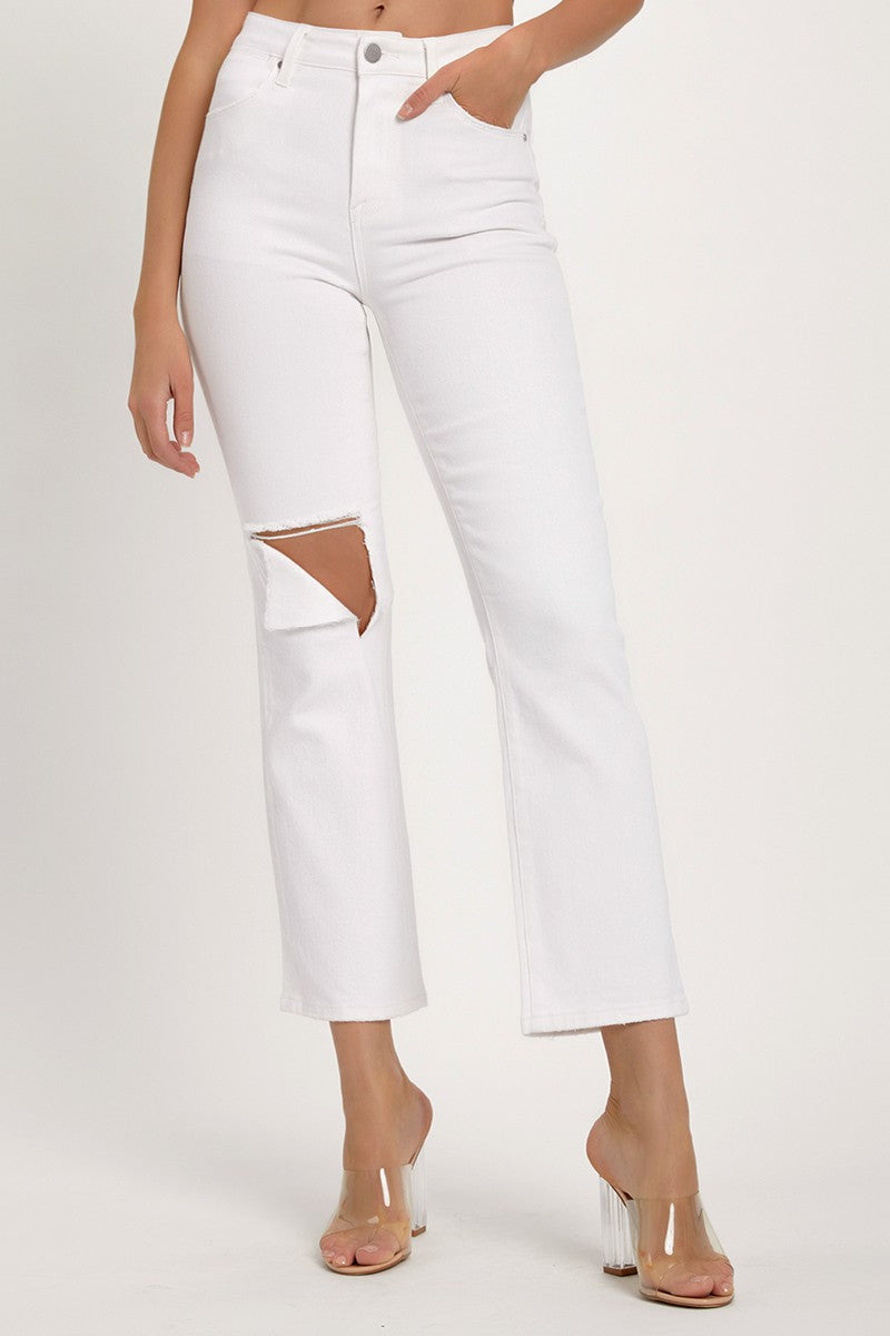 RISEN Full Size Distressed Cropped Straight Jeans Bottoms Bottoms Clothing RISEN Ship from USA Women Trendsi https://www.cyberehub.com