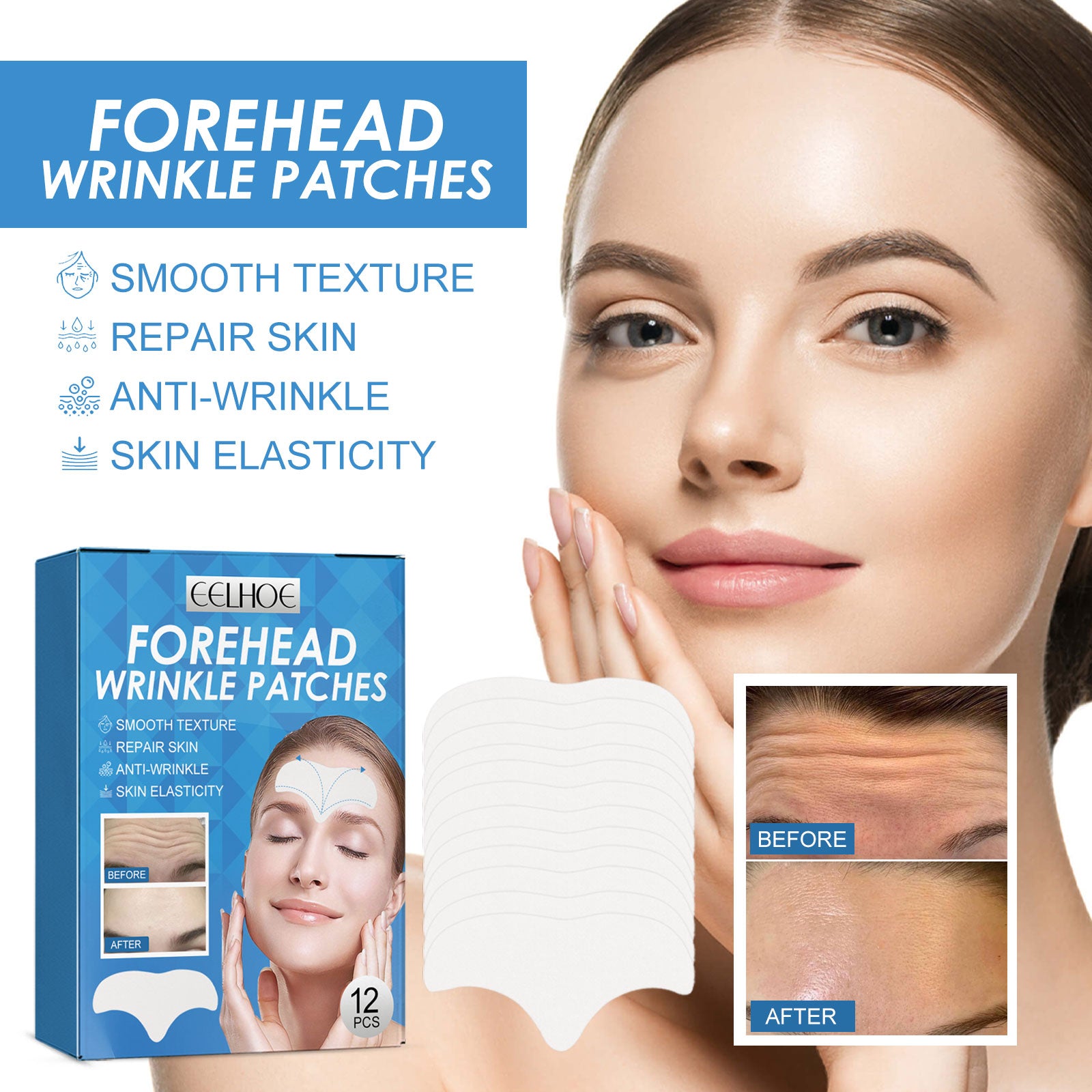 Forehead Care Patch Reduces Raised Head Lines, Firming Skin, Hydrating And Smoothing Skin Patch Health & Beauty Health Eprolo https://www.cyberehub.com