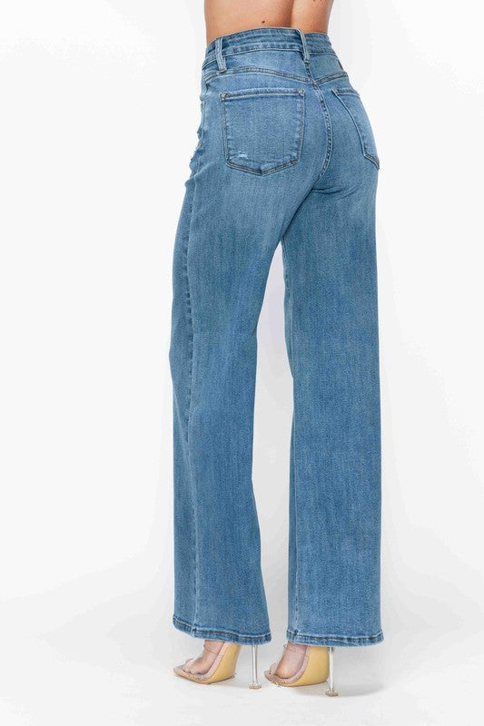 bytos Full Size High Rise Wide Leg Jeans with Pockets Apparel Apparel bytos Ship from USA TikTok Trendsi Trendsi https://www.cyberehub.com