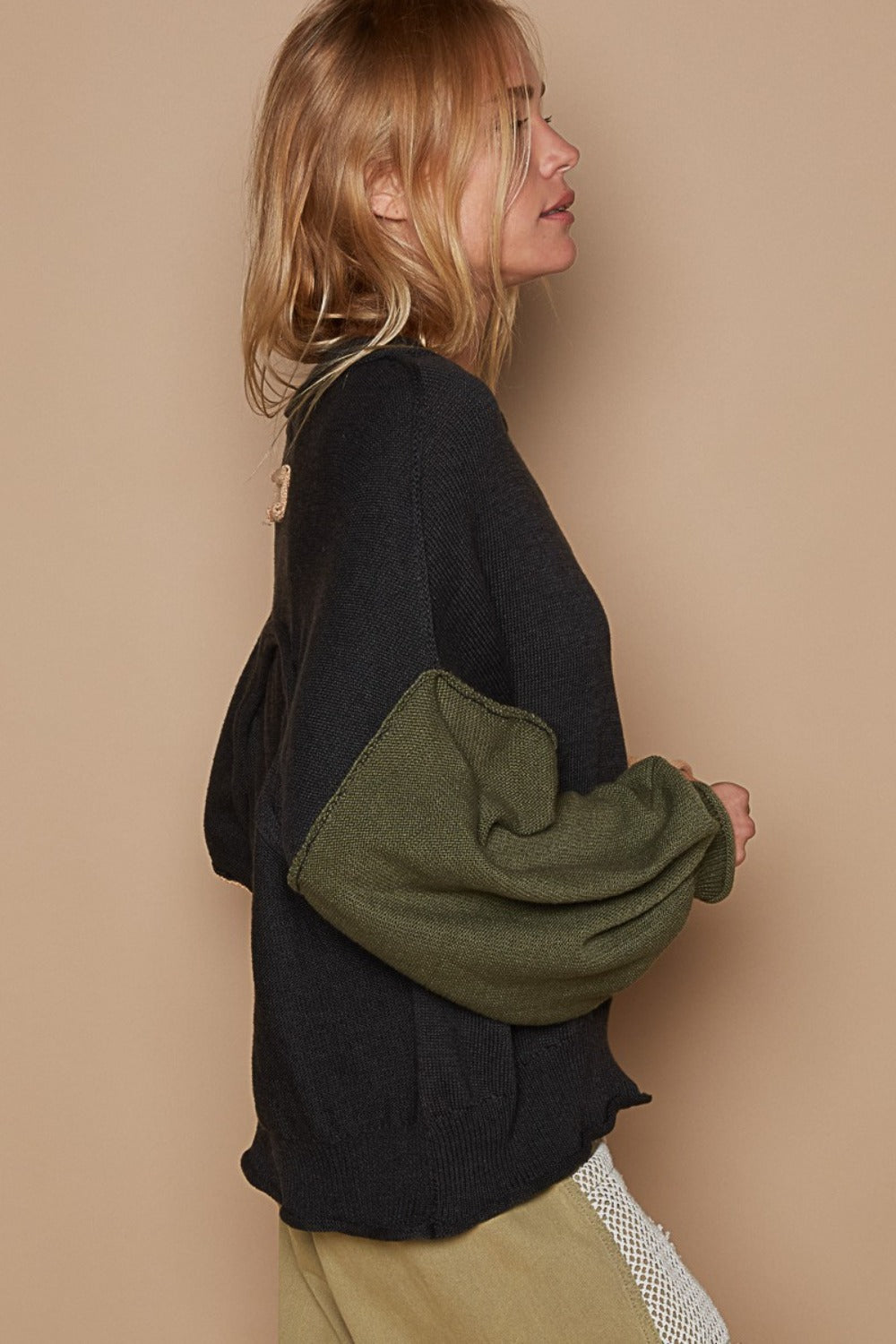 POL Color Block Roll Hem Hacci Sweater Tops/Jackets/Sweaters Clothing Tops POL Ship from USA TikTok Trendsi USPS Walmart Trendsi https://www.cyberehub.com