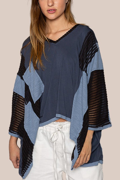 POL High-Low Contrast V-Neck Top Apparel Apparel POL Ship from USA TikTok Trendsi Trendsi https://www.cyberehub.com