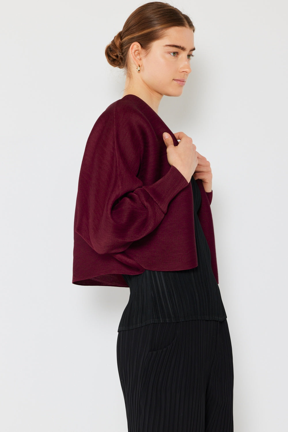 Marina West Swim Rib Pleated Puff Sleeve Bolero Cardigan Shirt Apparel Clothing Tops Marina West Swim Ship from USA Shirts USA Women Trendsi https://www.cyberehub.com