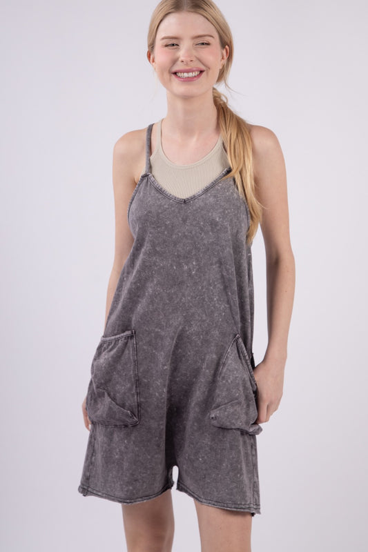 VERY J V-Neck Sleeveless Washed Romper Black Apparel/Tops Ship from USA TikTok Tops Trendsi USPS VERY J Walmart Walmart Apparel Trendsi https://www.cyberehub.com