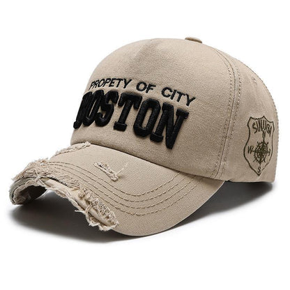 Women's Fashion Embroidered Ripped Cool Baseball Hat Khaki Adjustable Apparel/Hat CJ Hat Ship From China CJ https://www.cyberehub.com