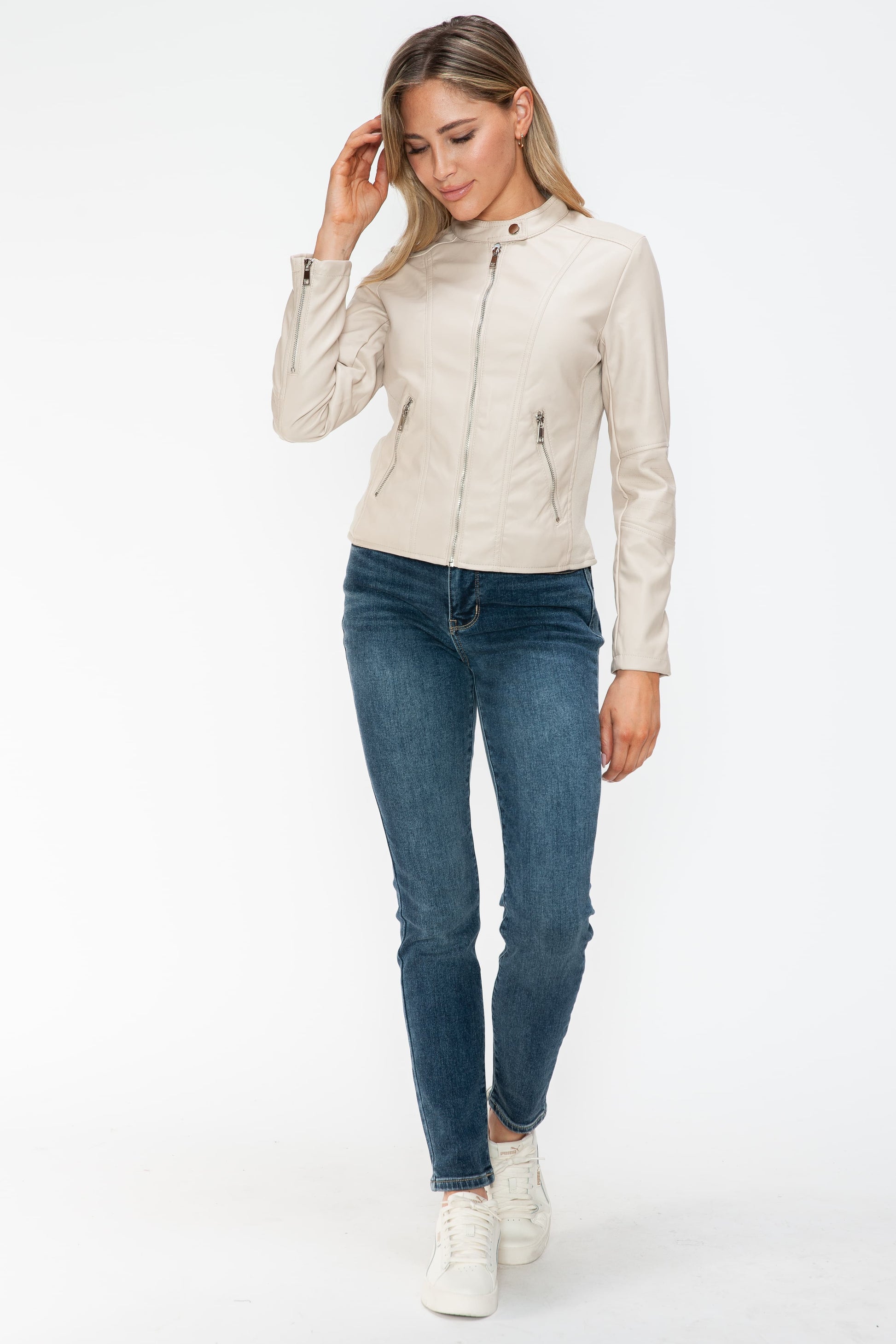 Snobbish PU Leather Zip Up Jacket with Pockets Tops/Jackets/Sweaters Clothing Tops Ship from USA Snobbish TikTok Trendsi USPS Walmart Trendsi https://www.cyberehub.com