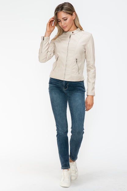 Snobbish PU Leather Zip Up Jacket with Pockets Tops/Jackets/Sweaters Clothing Tops Ship from USA Snobbish TikTok Trendsi USPS Walmart Trendsi https://www.cyberehub.com