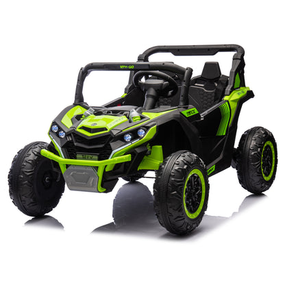 24V Two-Seater Kids Ride On UTV W/Parents Remote Control,Four-Wheel Suspension,Slow Start,Large wheel design,Anti-collision bar,Storage space,Music,USB,Bluetooth,Volume control,LED lights for Kids 3+. Giga Kids Toys Giga https://www.cyberehub.com