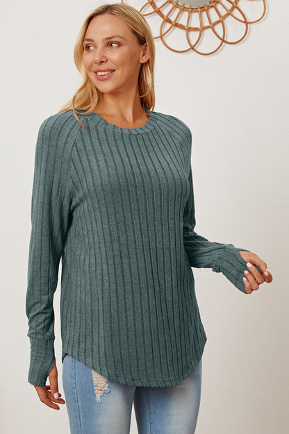 Basic Bae Full Size Ribbed Thumbhole Sleeve T-Shirt Turquoise Apparel/Tops Basic Bae Ship from USA TikTok Tops Trendsi USPS Walmart Walmart Apparel Trendsi https://www.cyberehub.com