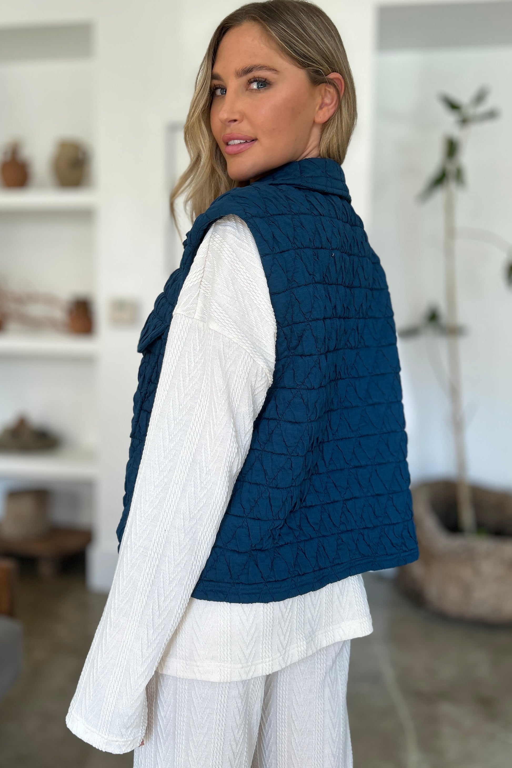 Double Take Full Size Pocketed Texture Snap Down Vest Coat Shirt Apparel Clothing Tops Double Take Ship from USA Shirts USA Women Trendsi https://www.cyberehub.com