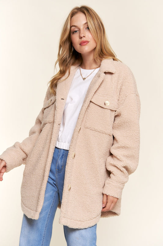 And The Why Teddy Sherpa Button Down Curved Hem Shacket Natural Shirt And The Why Apparel Clothing Tops Ship from USA Shirts USA Women Trendsi https://www.cyberehub.com