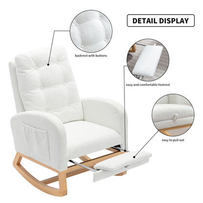 Accent Rocking Chair with Footrest High Back Rubber Wood Rocking Legs Bedroom Living Space 26.77D X 38.36W X 39.76H Inch Giga GNJ Home Home & Garden Walmart Giga https://www.cyberehub.com