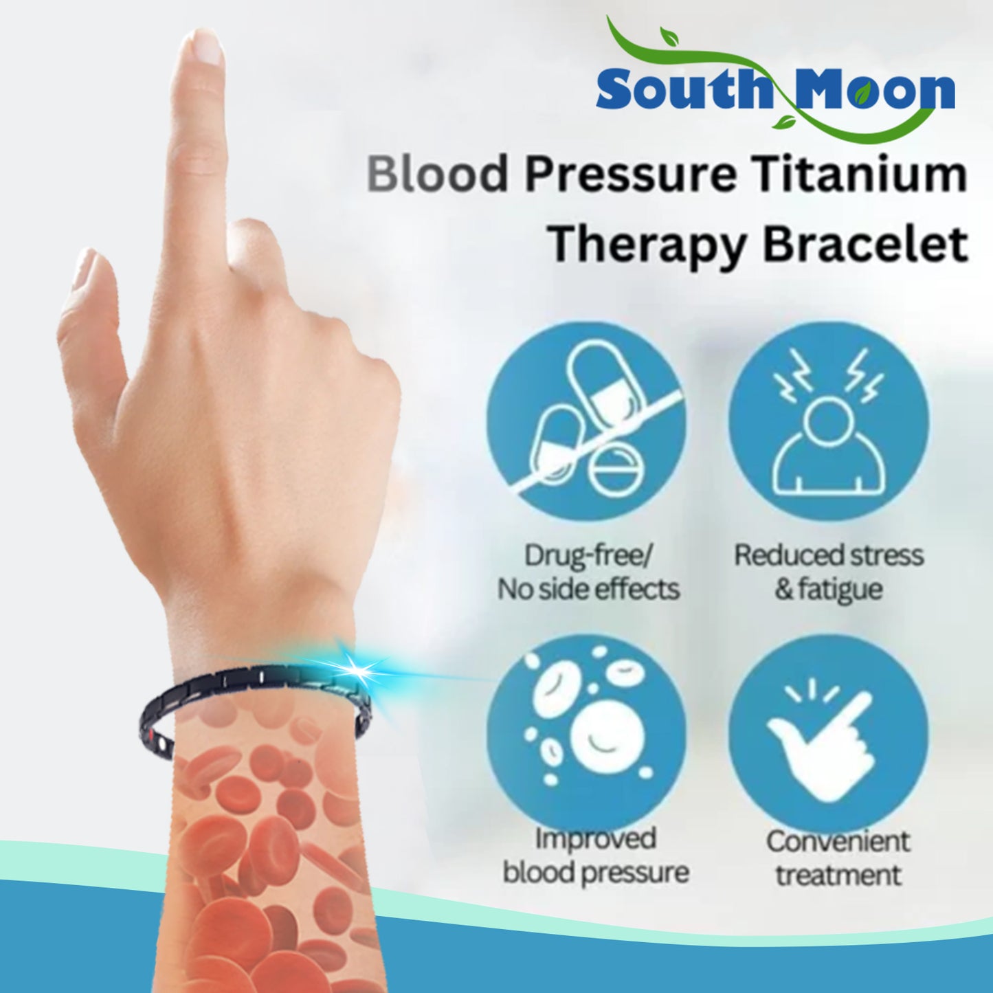 Blood Pressure Titanium Therapy Bracelet, Lightheadedness Relief Body Discomfort Capsule Body Care Bracelet SOUTH MOON eprolo https://www.cyberehub.com