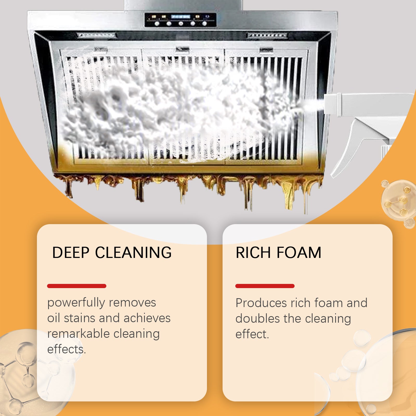 Jue-Fish Kitchen Foam Cleaner, Household Kitchen Hood Heavy Oil Foam Cleaner Oil Clean Home & Garden Home Goods Eprolo https://www.cyberehub.com