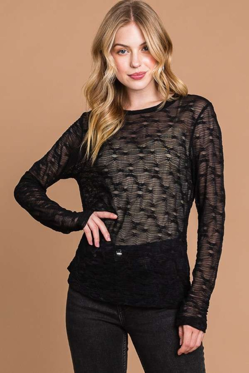 Culture Code Full Size Round Neck Mesh Perspective Top Black Apparel/Tops Culture Code Ship from USA TikTok Tops Trendsi USPS Walmart Walmart Apparel Trendsi https://www.cyberehub.com