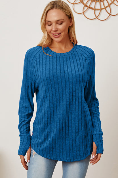 Basic Bae Full Size Ribbed Thumbhole Sleeve T-Shirt Apparel/Tops Basic Bae Ship from USA TikTok Tops Trendsi USPS Walmart Walmart Apparel Trendsi https://www.cyberehub.com
