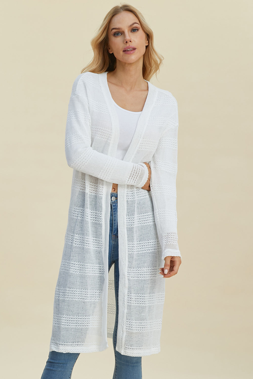 Double Take Full Size Open Front Longline Cardigan Shirt Apparel Clothing Tops Double Take Ship from USA Shirts USA Women Trendsi https://www.cyberehub.com