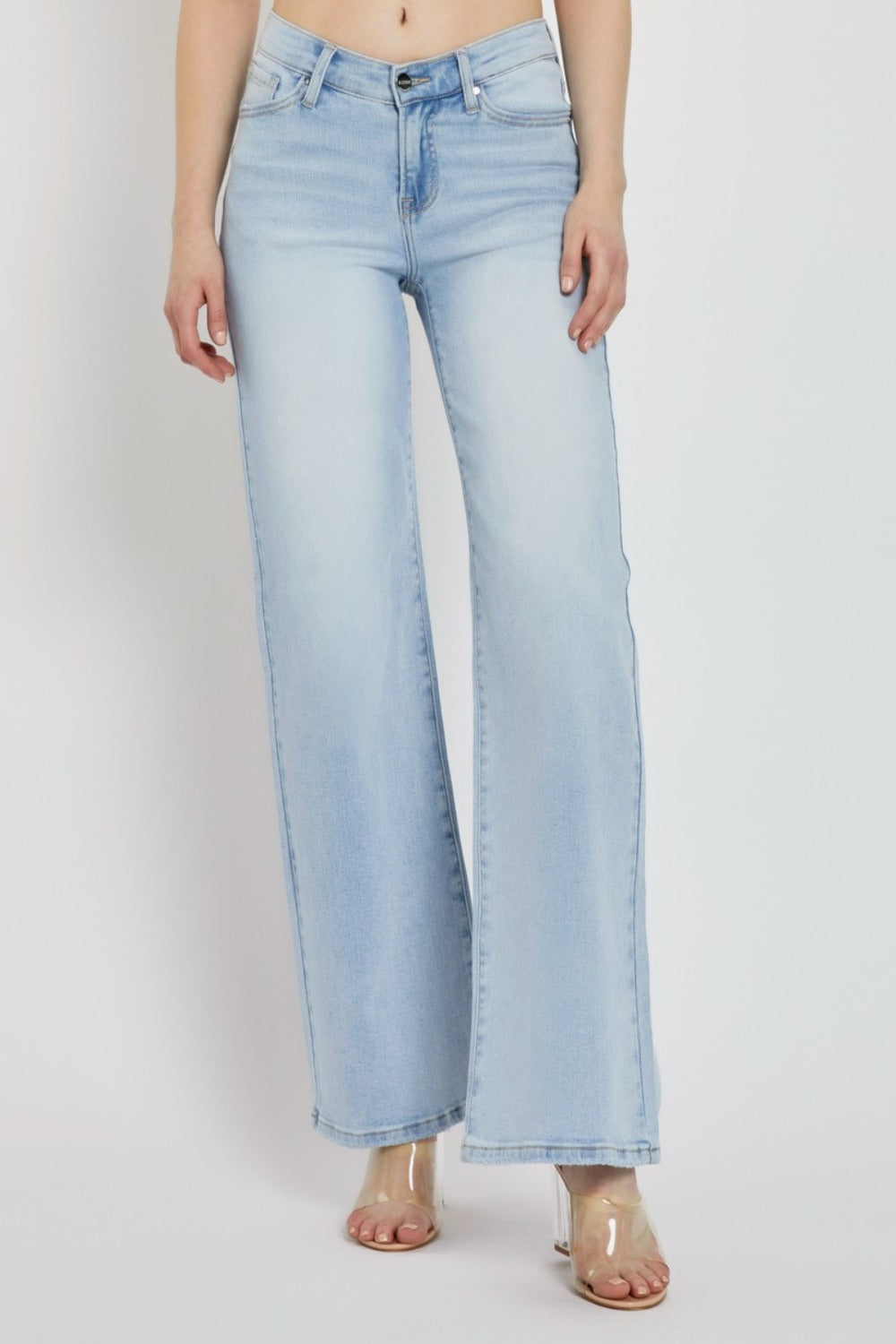 RISEN Full Size Wide Leg V Dipped Front Waist Jeans Bottoms Bottoms Clothing RISEN Ship from USA Women Trendsi https://www.cyberehub.com