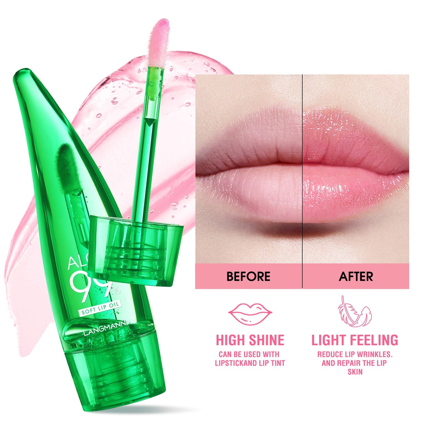 langmannni Aloe vera lip gloss, temperature-sensitive color-changing lip glaze, moisturizing and protective lipstick, lip oil Health Eprolo https://www.cyberehub.com
