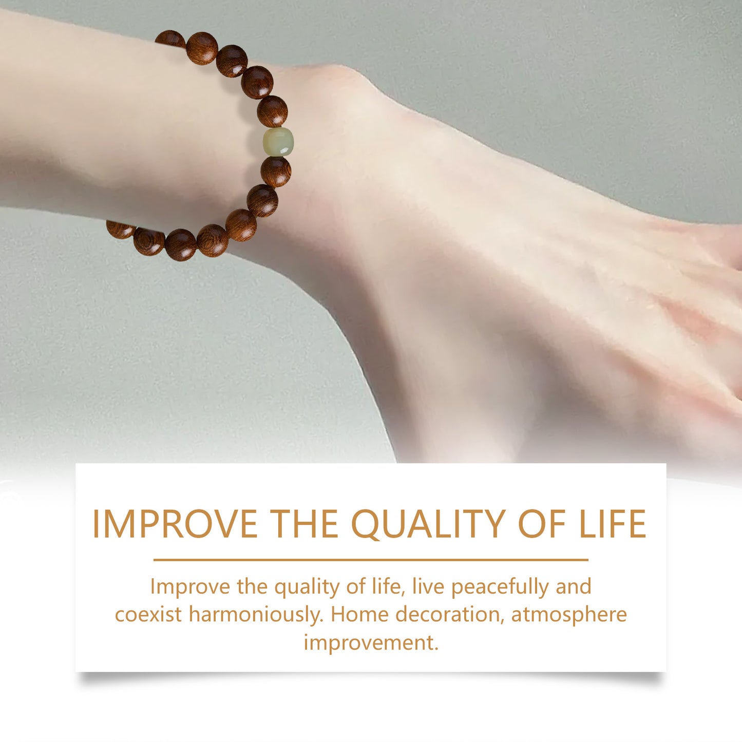 Gold Wire Sandalwood Bead String New Chinese Style Simple Minority Sense Ancient Style Style Play Decorative Bracelet HOEXE eprolo https://www.cyberehub.com