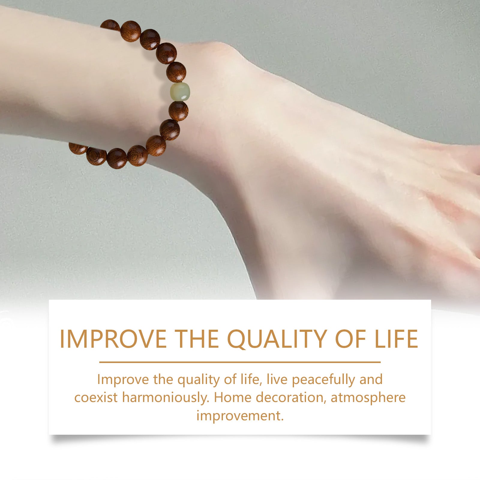 Gold Wire Sandalwood Bead String New Chinese Style Simple Minority Sense Ancient Style Style Play Decorative Bracelet HOEXE eprolo https://www.cyberehub.com