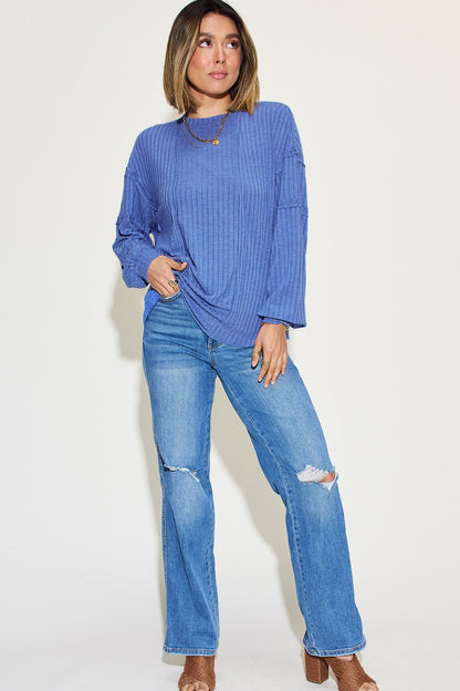 Basic Bae Full Size Ribbed Round Neck Long Sleeve T-Shirt Apparel/Tops Basic Bae Ship from USA TikTok Tops Trendsi USPS Walmart Walmart Apparel Trendsi https://www.cyberehub.com