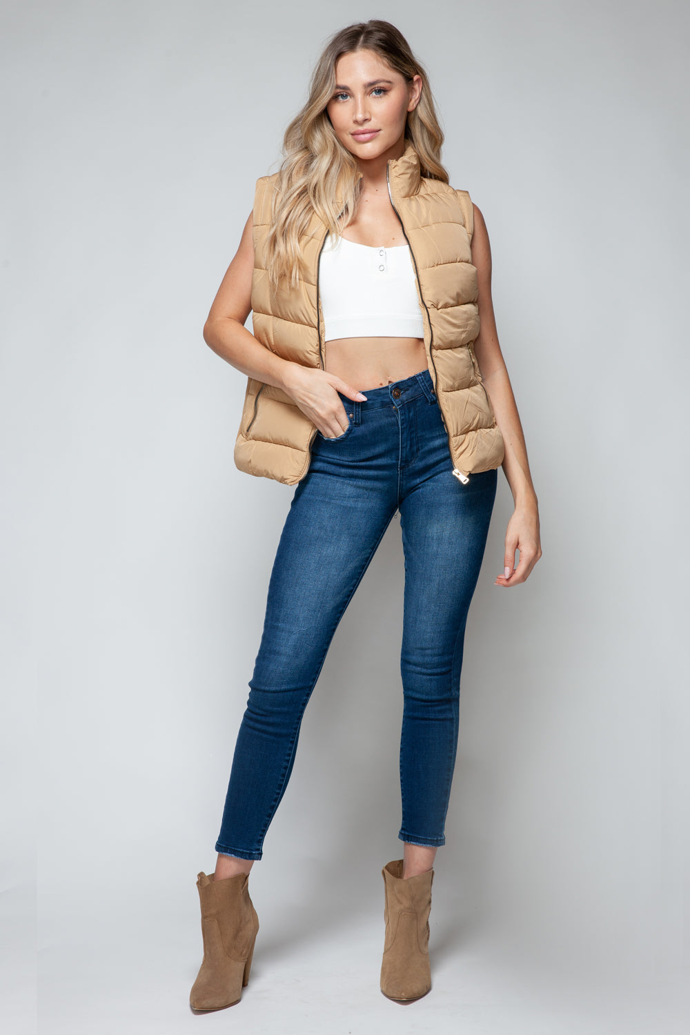 Snobbish Zip Up Turtleneck Vest with Pockets Shirt Apparel Clothing Tops price-change-job-active Ship from USA Shirts Snobbish USA Women Trendsi https://www.cyberehub.com