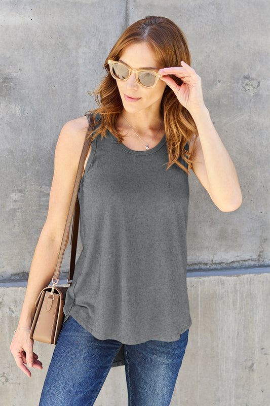Basic Bae Full Size Round Neck Curved Hem Tank Gray Apparel/Tops Basic Bae Ship from USA TikTok Tops Trendsi USPS Walmart Walmart Apparel Trendsi https://www.cyberehub.com