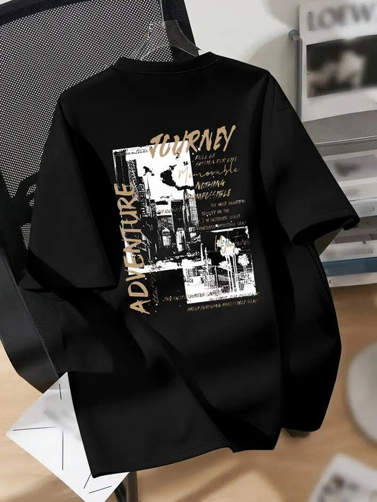 Men's Printed Short-sleeved T-shirt Apparel/Shirt/Graphic Shirt SNULLO https://www.cyberehub.com