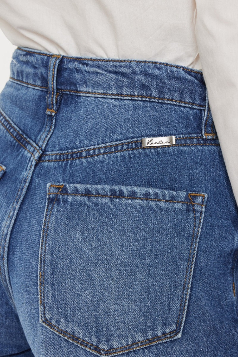 Kancan Distressed Button-Fly High Waist Denim Shorts Bottoms Bottoms Clothing Kancan Ship from USA Women Trendsi https://www.cyberehub.com