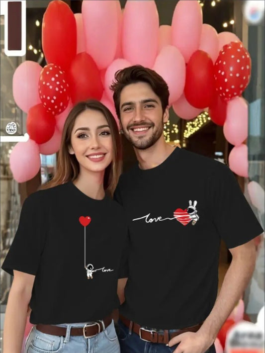 Love Valentine'S Day T-Shirt, Couple T-Shirt, Couple Christmas, Fashion Casual T-Shirt, Short-Sleeved T-Shirt Apparel/Shirt/Graphic Shirt SNULLO https://www.cyberehub.com