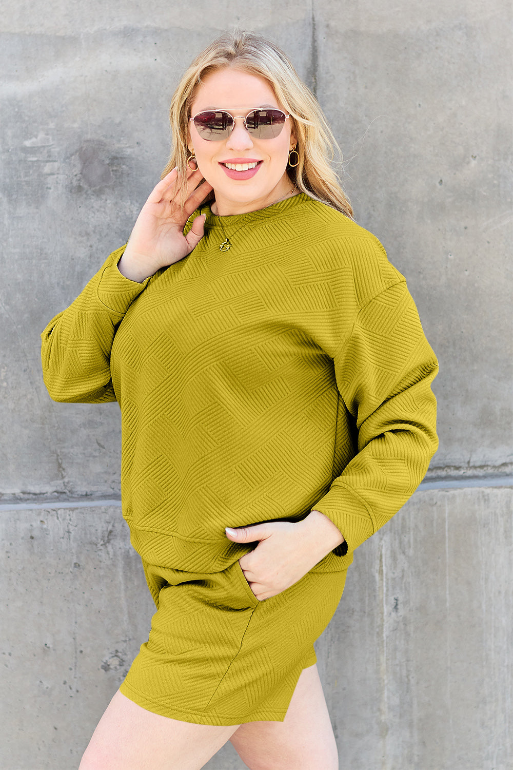 Double Take Full Size Texture Long Sleeve Top and Drawstring Shorts Set Apparel/Tops Double Take Ship from USA TikTok Tops Trendsi USPS Walmart Walmart Apparel Trendsi https://www.cyberehub.com