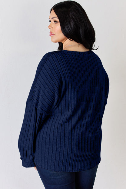 Basic Bae Full Size Ribbed Half Button Long Sleeve T-Shirt Apparel/Tops Basic Bae Ship from USA TikTok Tops Trendsi USPS Walmart Walmart Apparel Trendsi https://www.cyberehub.com