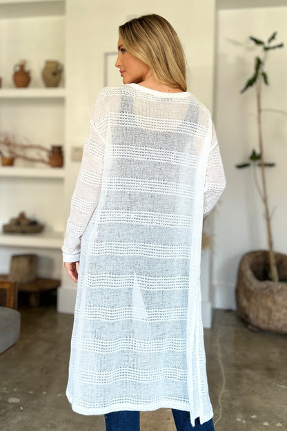 Double Take Full Size Open Front Longline Cardigan Shirt Apparel Clothing Tops Double Take Ship from USA Shirts USA Women Trendsi https://www.cyberehub.com