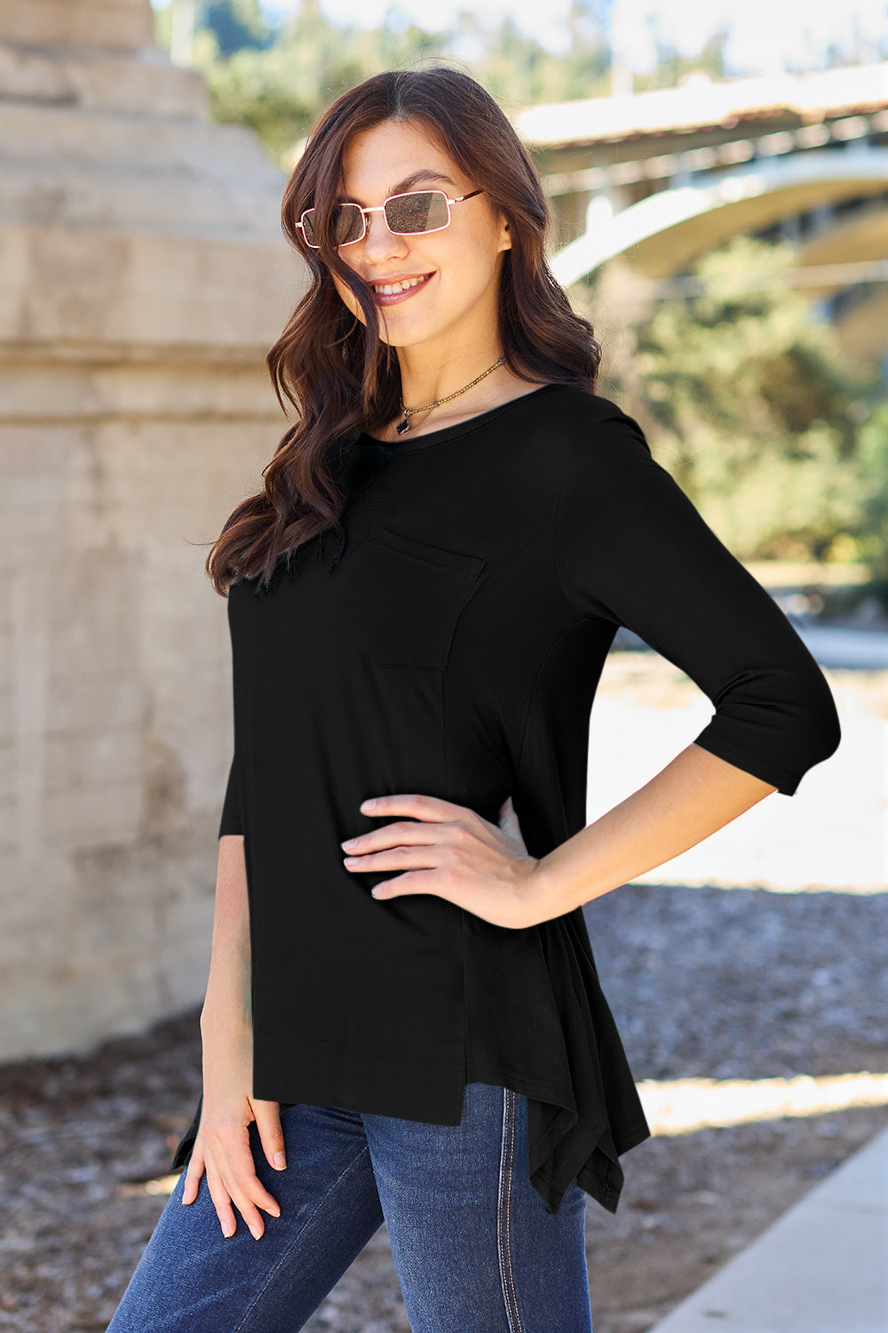 Basic Bae Full Size Round Neck Pocketed T-Shirt Apparel/Tops Basic Bae Ship from USA TikTok Tops Trendsi USPS Walmart Walmart Apparel Trendsi https://www.cyberehub.com