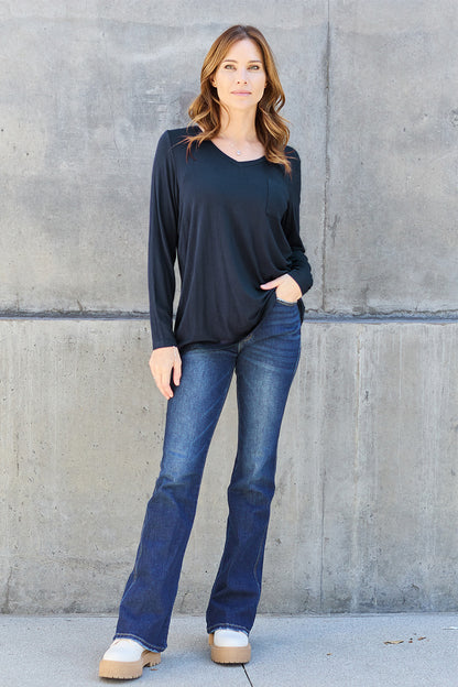 Basic Bae Full Size V-Neck Long Sleeve Top Apparel/Tops Basic Bae Ship from USA TikTok Tops Trendsi USPS Walmart Walmart Apparel Trendsi https://www.cyberehub.com