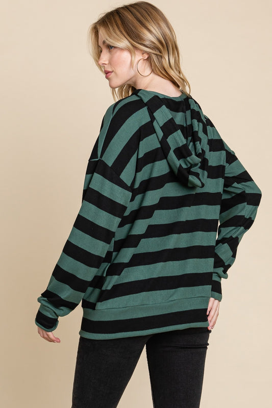 BOMBOM Drawstring Striped Dropped Shoulder Hoodie Apparel/Tops BOMBOM Ship from USA TikTok Tops Trendsi USPS Walmart Walmart Apparel Trendsi https://www.cyberehub.com