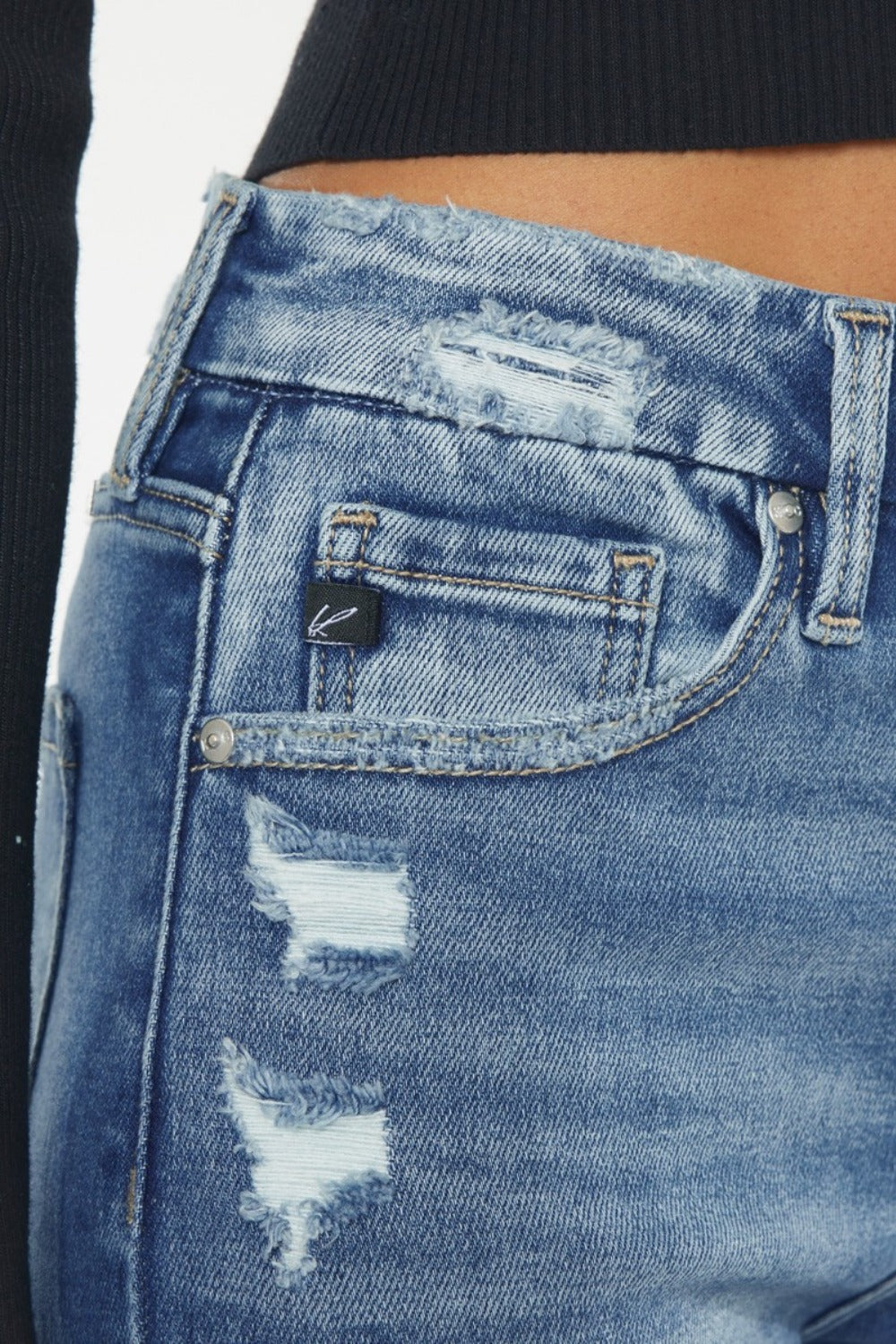 Kancan High Rise Wide Waistband Slim Straight Jeans Bottoms Bottoms Clothing Kancan Ship from USA Women Trendsi https://www.cyberehub.com