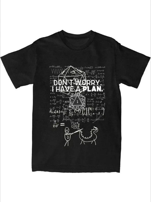 Dungeon Dragon D20 Dice Men Women's T Shirts Dnd Game I Have A Plan Accessories Funny Tees T-Shirts Gift Clothing Apparel/Shirt/Graphic Shirt SNULLO https://www.cyberehub.com