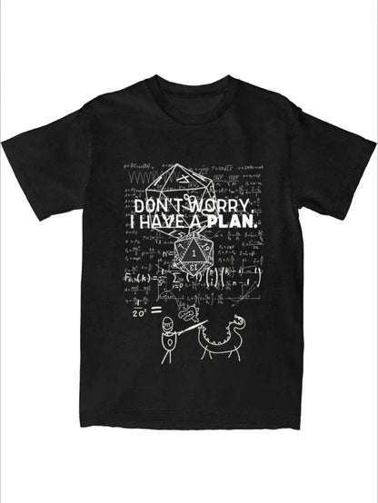 Dungeon Dragon D20 Dice Men Women's T Shirts Dnd Game I Have A Plan Accessories Funny Tees T-Shirts Gift Clothing Black Apparel/Shirt/Graphic Shirt SNULLO https://www.cyberehub.com