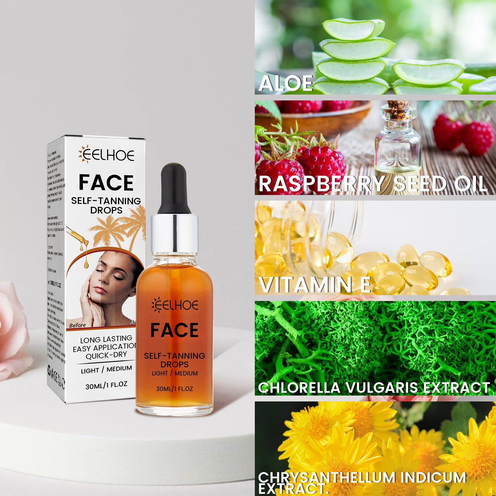 EELHOE Facial Tanning Essence For Achieving A Natural And Stylish Wheat Color Or Bronzed Skin Tone, Providing Hydration And Enhancing The Beauty Of The Skin Without The Need For Sunbathing Health Beauty CJ USa USPS Muqe https://www.cyberehub.com
