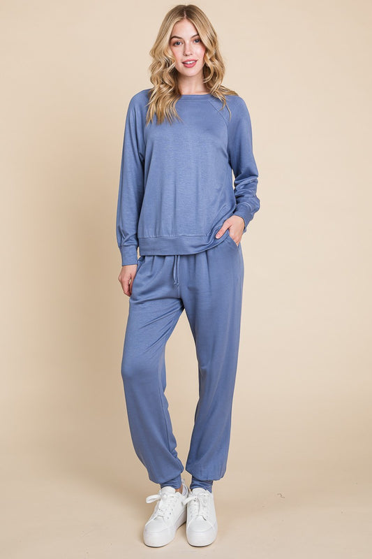 Super Lady Round Neck Raglan Sleeve Top and Pants Lounge Set Apparel/Tops Ship from USA Super Lady TikTok Tops Trendsi USPS Walmart Walmart Apparel Trendsi https://www.cyberehub.com