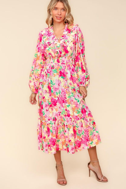 Haptics Full Size Floral Surplice Balloon Sleeve Dress with Side Pockets Apparel Apparel Haptics Ship from USA TikTok Trendsi Trendsi https://www.cyberehub.com